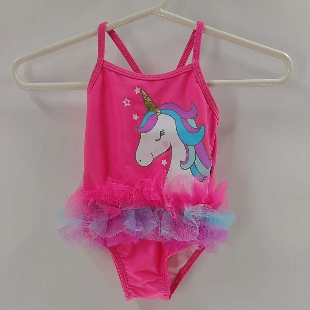 Wonder Nation Unicorn Swim Suit 6 To 9 Months With Attached Tutu